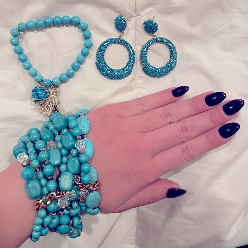 Bracelets w/ matching earrings.